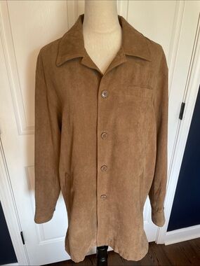 VTG Sette Ponti Faux Suede Herringbone Shirt Jacket Brown‎ Shacket Men’s Size M